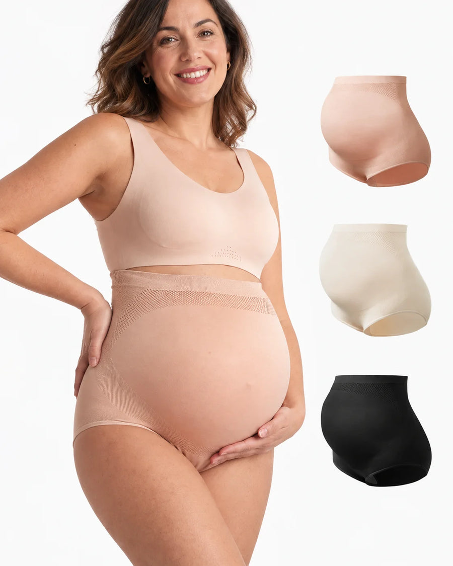 Nora™ | Braguitas Premamá de Cintura Alta con Soporte Abdominal Sin Costuras